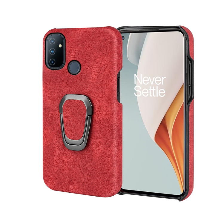 

For OnePlus Nord N100 Ring Holder PU Phone Case(Red)