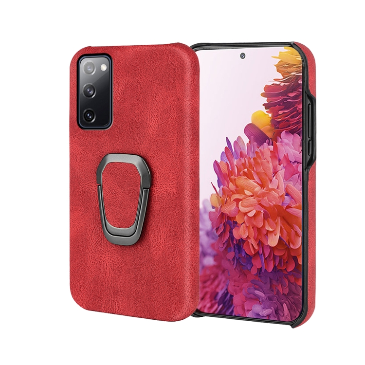 

Ring Holder PU Phone Case For Samsung Galaxy S20 FE 5G / 4G / S20 Fan Edition / S20 Lite(Red)