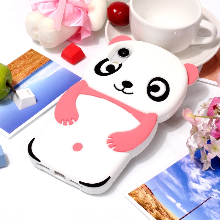 

Cute Panda Patterned 3D Silicone Shell for iPhone XR(Pink)