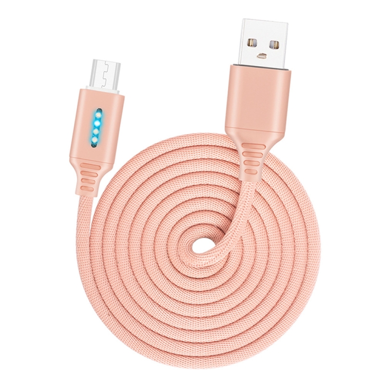 

Micro USB Interface Zinc Alloy Marquee Luminous Intelligent Automatic Power off Charging Data Cable(rose gold)