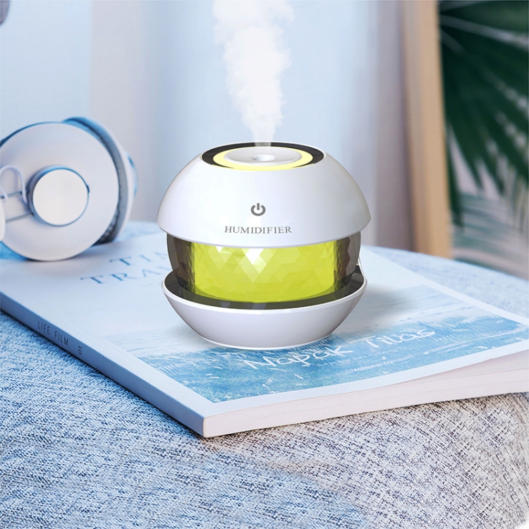 

Second Generation Magic Drill Humidifier USB Small Fan Gift Custom Colorful Colorful Night Light Nebulizer(White)