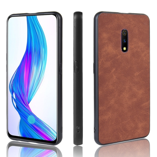 

Shockproof Sheep Skin PC + PU + TPU Case for OPPO K3/Realme X(Brown)