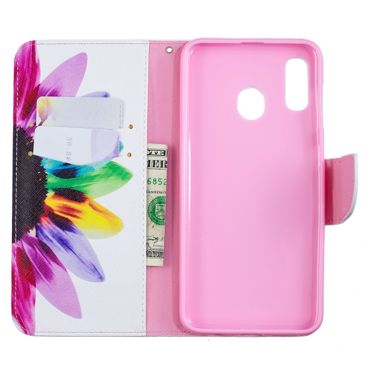 

Colored Drawing Pattern Horizontal Flip Leather Case for Samsung Galaxy A20&A30,with Holder & Card Slots & Wallet(Sunflower)