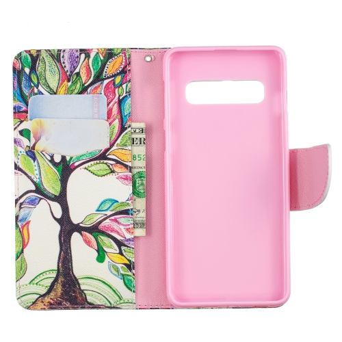 

Colored Drawing Pattern Horizontal Flip Leather Case for Samsung Galaxy S10,with Holder & Card Slots & Wallet(Tree of Life)