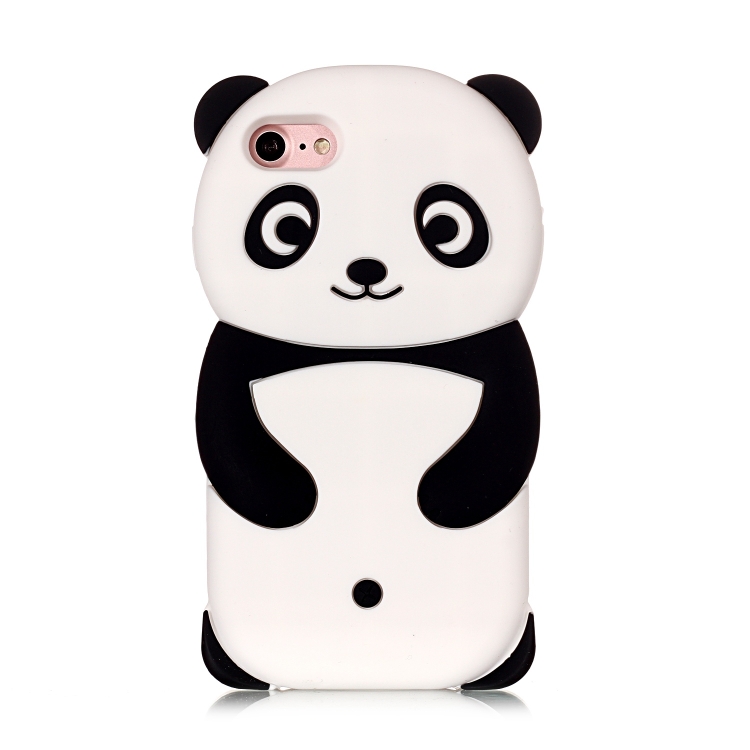 

Cute Panda Patterned 3D Silicone Shell for iPhone 8&7(Black)