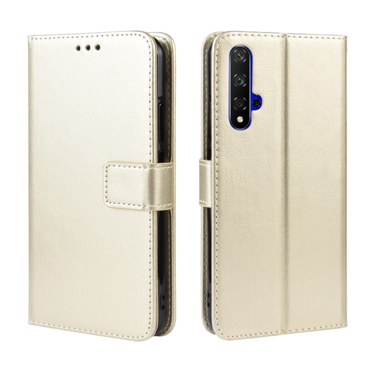 

Retro Crazy Horse Texture Horizontal Flip Leather Case for HUAWEI Honor 20 , with Holder & Card Slots & Photo Frame(Gold)