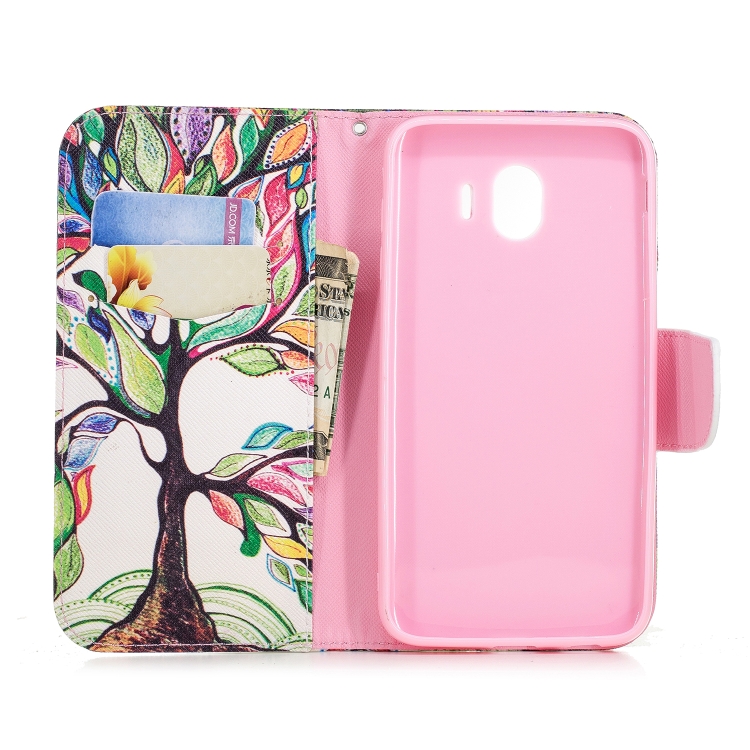 

Colored Drawing Pattern Horizontal Flip Leather Case for Samsung Galaxy J4,with Holder & Card Slots & Wallet(Tree of Life)