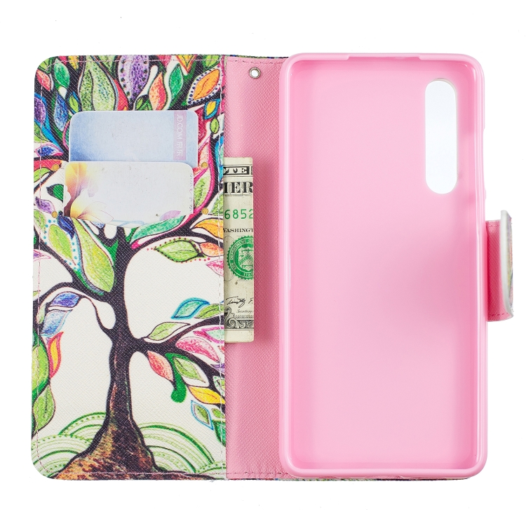 

Colored Drawing Pattern Horizontal Flip Leather Case for Huawei P30,with Holder & Card Slots & Wallet(Tree of Life)