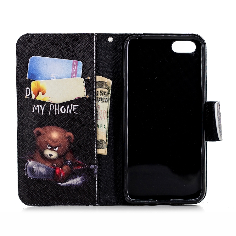 

Colored Drawing Pattern Horizontal Flip Leather Case for HuaweiY5&Y5Prime,with Holder & Card Slots & Wallet(Bear)