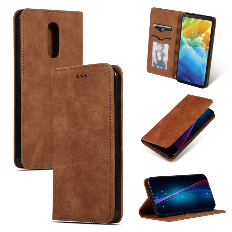 

Retro Skin Feel Business Magnetic Horizontal Flip Leather Case for LG Stylo 5(Brown)