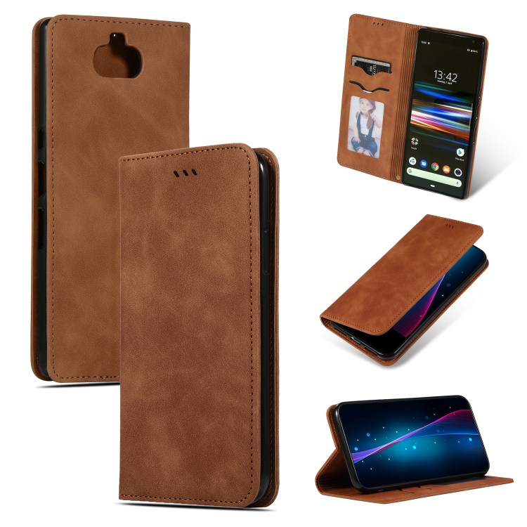 

Retro Skin Feel Business Magnetic Horizontal Flip Leather Case for Sony Xperia 10 Plus & Xperia XA3 Ultra(Brown)