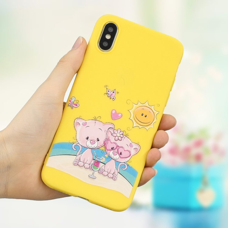 

Frosted Pattern TPU Protective Case for iPhone X/XS(Lovers Bear)
