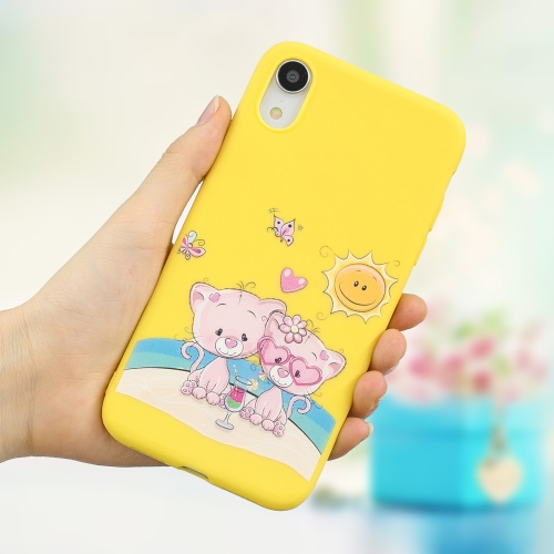 

Frosted Pattern TPU Protective Case for iPhone XR(Lovers Bear)