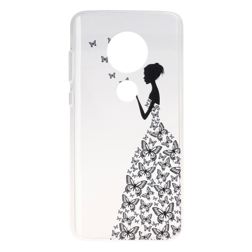 

Stylish and Beautiful Pattern TPU Drop Protection Cover for MOTO G7 Plus(Butterfly girl)