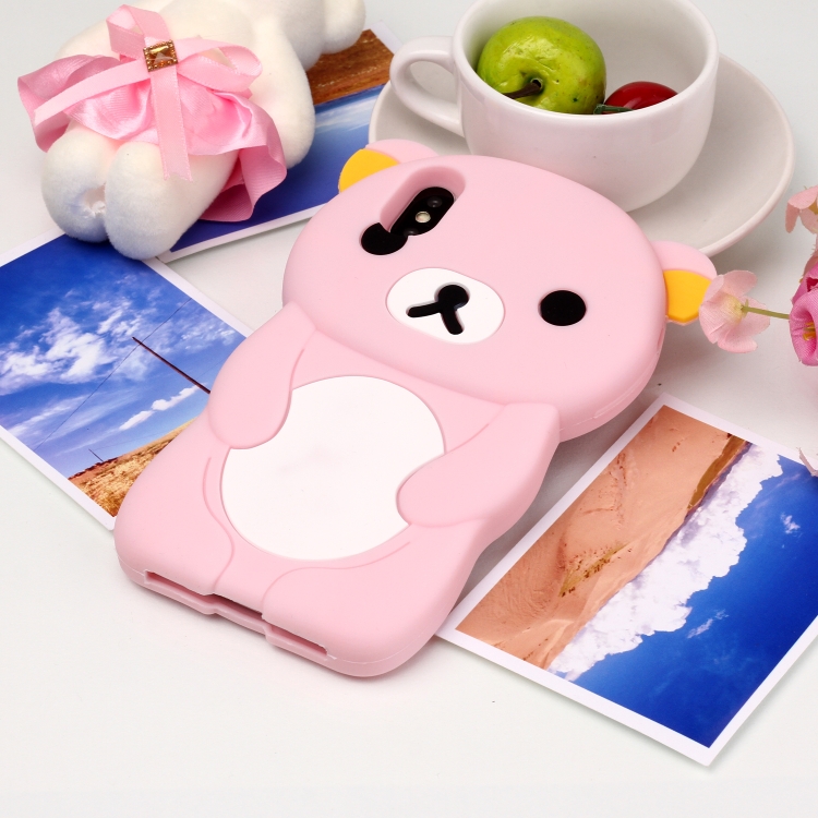 

Cute 3D Bear Silicone Protector Shell Case for iPhone X / XS(Pink)