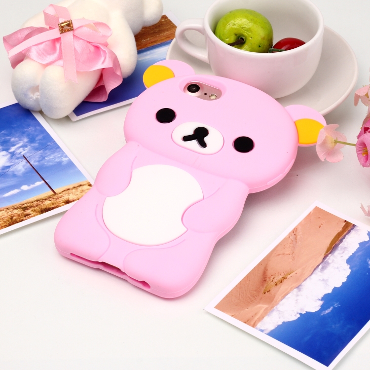 

Cute 3D Bear Silicone Protector Shell Case for iPhone 7 / 8(Pink)