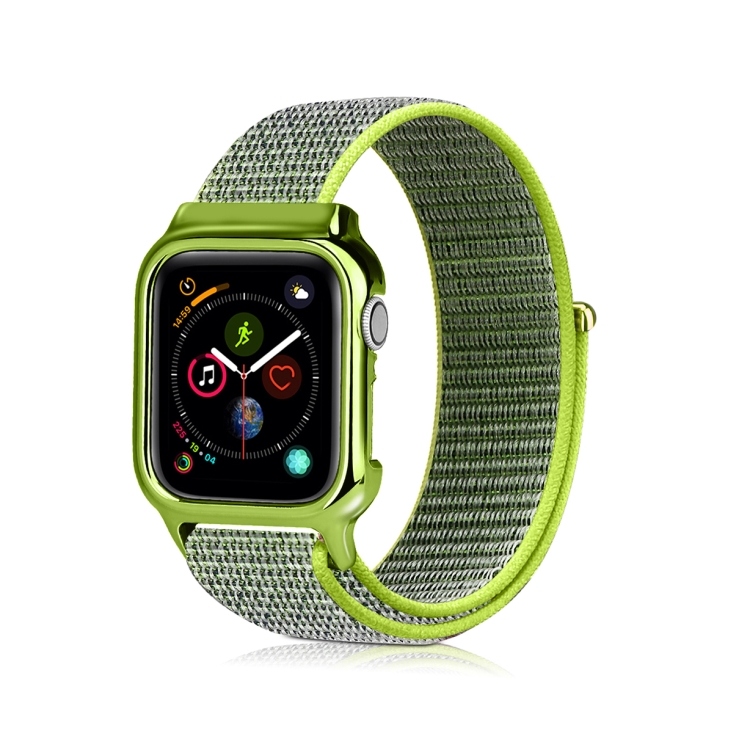 

Simple Fashion Nylon Watch Strap with Frame for Apple Watch Series 5 & 4 40mm(Gleaming Yellow)