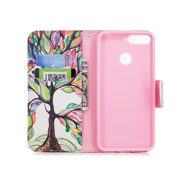 

Colored Drawing Pattern Horizontal Flip Leather Case for Huawei Glory7A&Y6,with Holder & Card Slots & Wallet(Tree of Life)