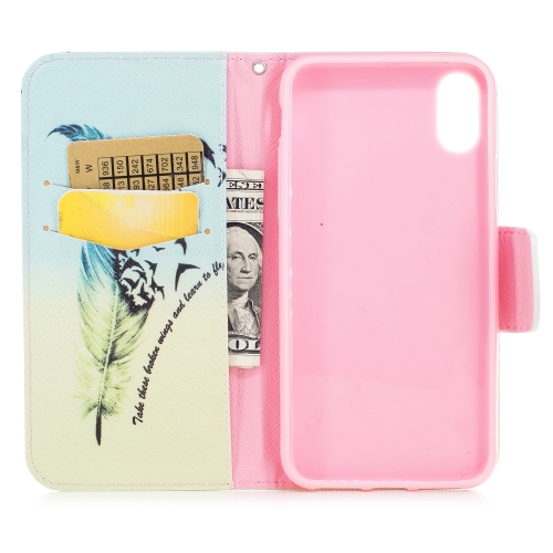 

Colored Drawing Pattern Horizontal Flip Leather Case for Huawei Glory7X,with Holder & Card Slots & Wallet(Feather Bird)