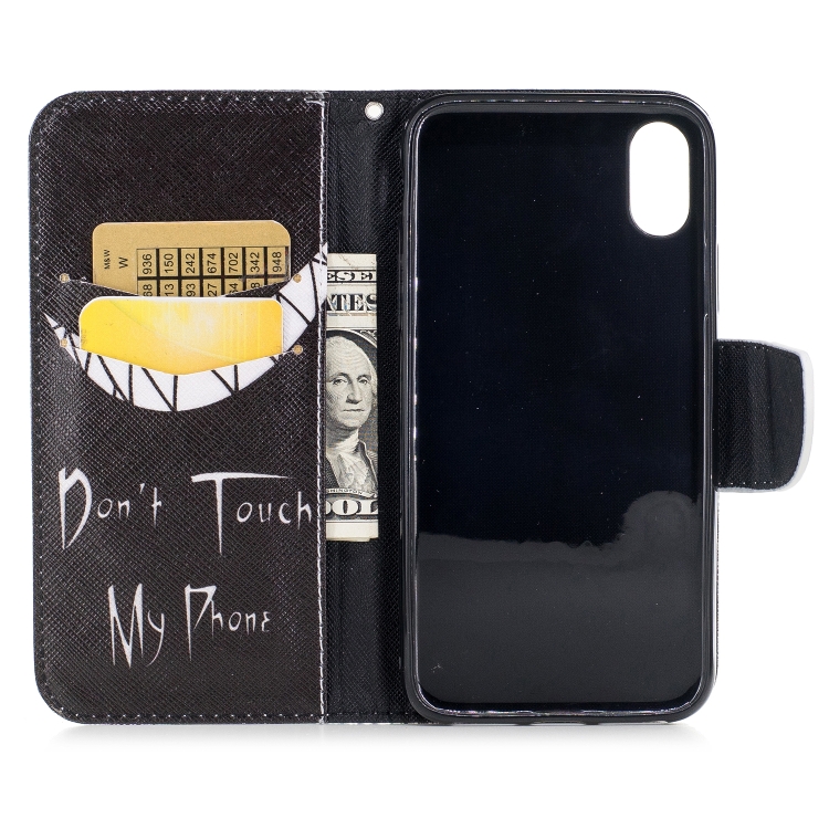 

Colored Drawing Pattern Horizontal Flip Leather Case for Iphone X&Xs,with Holder & Card Slots & Wallet(Smirk)