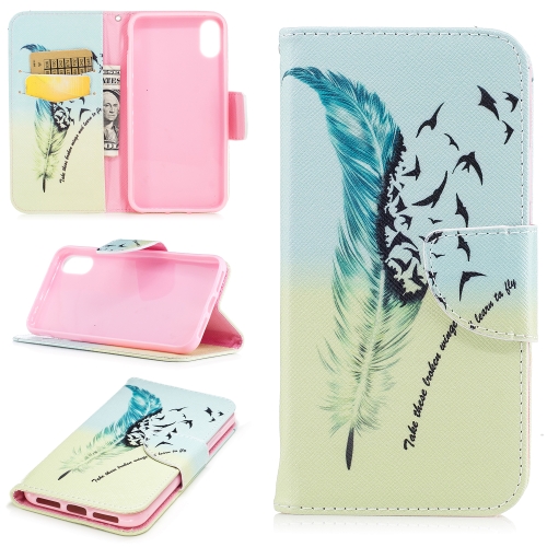 

Colored Drawing Pattern Horizontal Flip Leather Case for iPhone 6& 6s,with Holder & Card Slots & Wallet(Feather Bird)