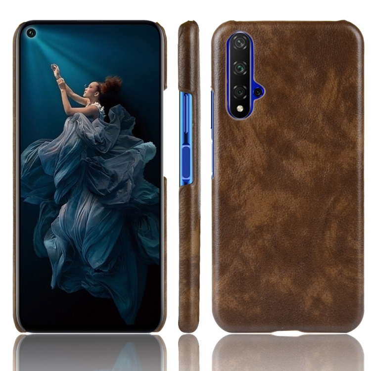 

Shockproof Litchi Texture PC + PU Case For Huawei Honor 20(Brown)