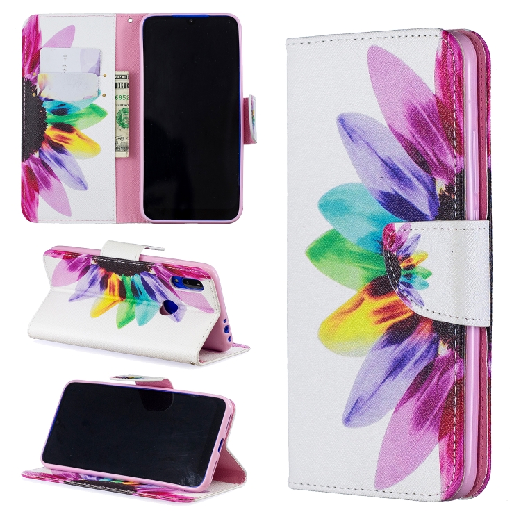 

Colored Drawing Pattern Horizontal Flip Leather Case for Xiaomi Redmi 7,with Holder & Card Slots & Wallet(Sunflower)