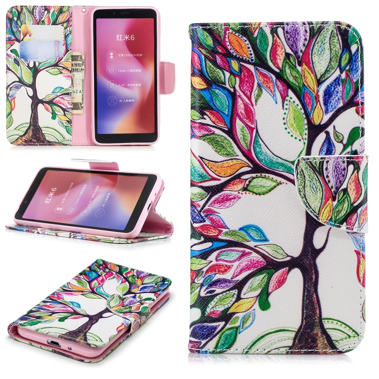 

Colored Drawing Pattern Horizontal Flip Leather Case for Xiaomi 6&6A,with Holder & Card Slots & Wallet(Tree of Life)