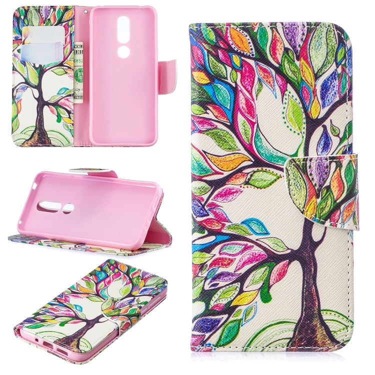 

Colored Drawing Pattern Horizontal Flip Leather Case for Nokia 7.1,with Holder & Card Slots & Wallet(Tree of Life)