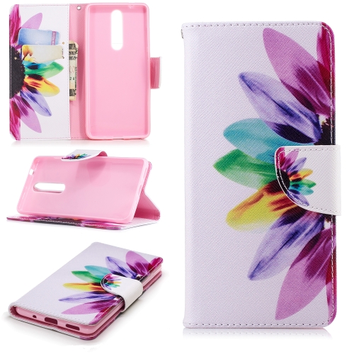 

Colored Drawing Pattern Horizontal Flip Leather Case for Nokia 5.1,with Holder & Card Slots & Wallet(Sunflower)