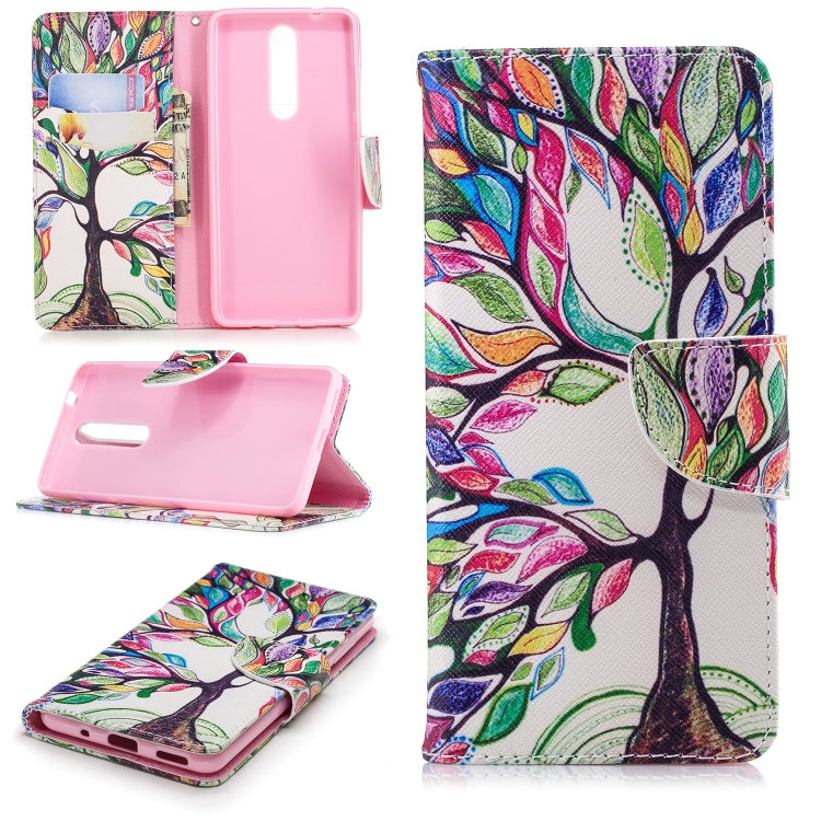 

Colored Drawing Pattern Horizontal Flip Leather Case for Nokia 5.1,with Holder & Card Slots & Wallet(蝶恋花)