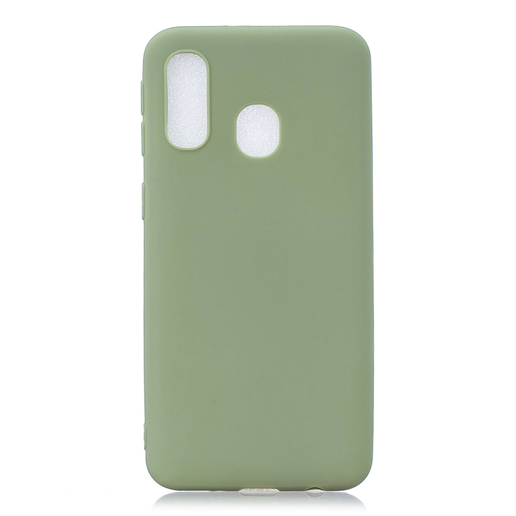 

Frosted Solid Color TPU Protective Case for Galaxy A40(Bean green)