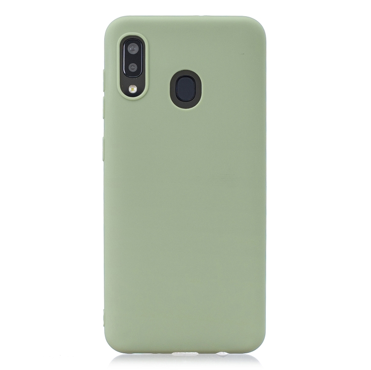 

Frosted Solid Color TPU Protective Case for Galaxy A30/A20(Bean green)