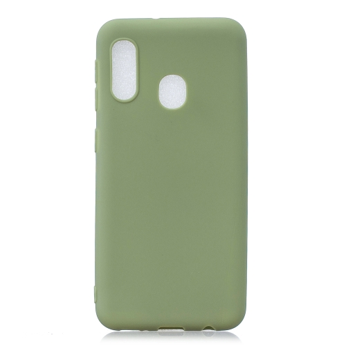 

Frosted Solid Color TPU Protective Case for Galaxy A20e(Bean green)