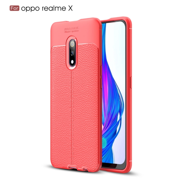 

Litchi Texture TPU Shockproof Case for OPPO Realme X(Red)