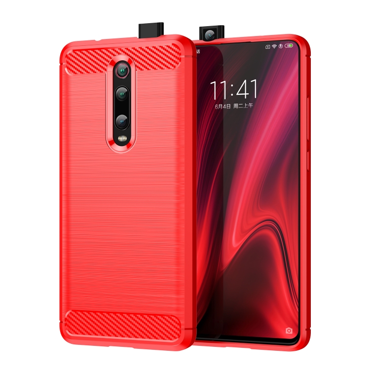 

Brushed Texture Carbon Fiber TPU Case for Xiamo Redmi K20 / K20 Pro(Red)