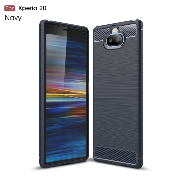 

Brushed Texture Carbon Fiber TPU Case for Sony Xperia 20(Navy Blue)