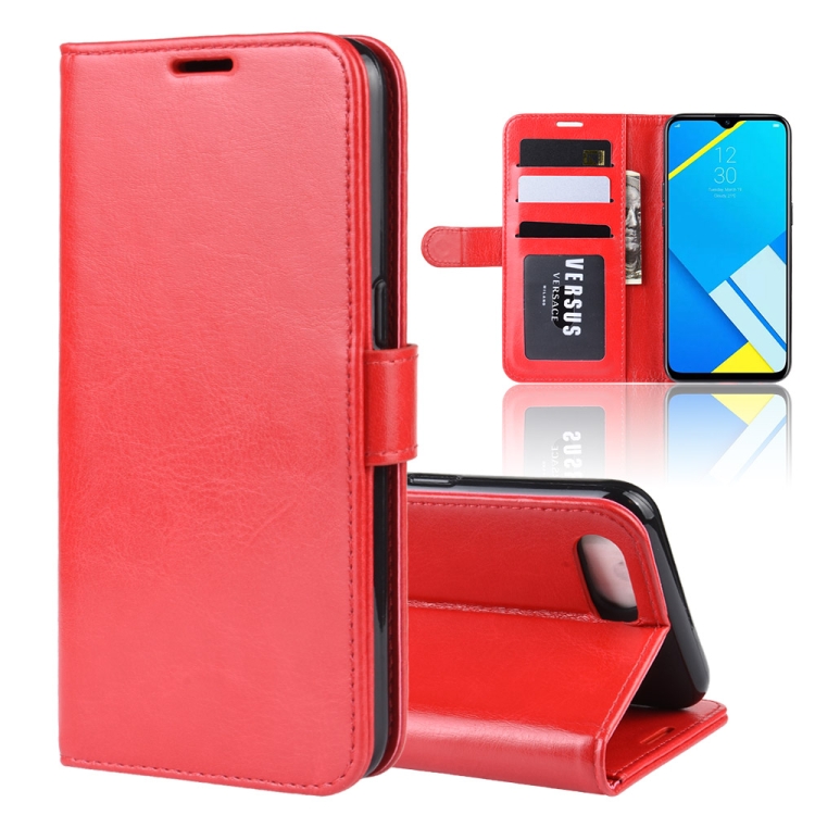 

R64 Texture Single Fold Horizontal Flip Leather Case for OPPO Realme C2/OPPO A1K, with Holder & Card Slots & Wallet(red)