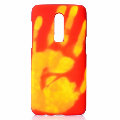 

Paste Skin + PC Thermal Sensor Discoloration Case for One Plus 6(Red yellow)