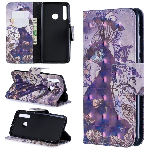 

3D Colored Drawing Pattern Horizontal Flip Leather Case for Huawei Honor 10i / P Smart Plus, with Holder & Card Slots & Wallet(Peacock)