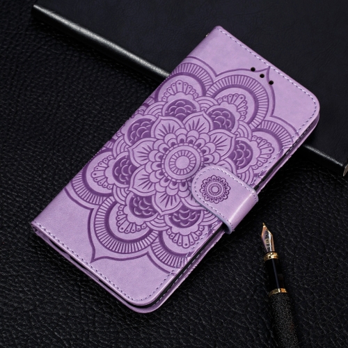 

Mandala Embossing Pattern Horizontal Flip Leather Case for Galaxy A60, with Holder & Card Slots & Wallet & Photo Frame & Lanyard(Purple)