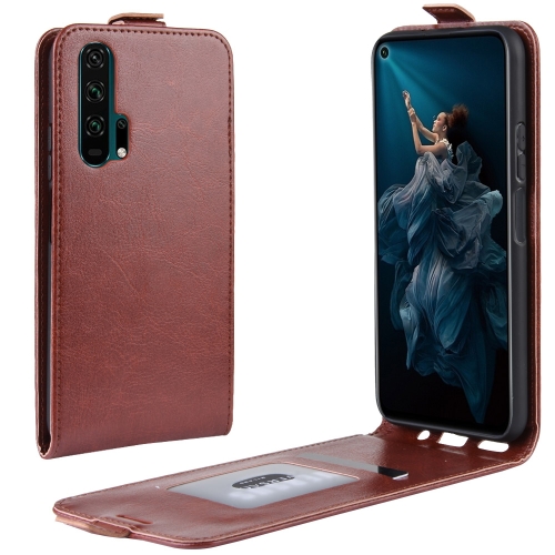 

Crazy Horse Vertical Flip Leather Protective Case for Huawei Honor 20 Pro(Brown)