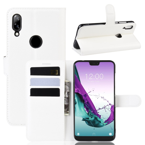 

Litchi Texture Horizontal Flip Leather Case for Doogee N10, with Wallet & Holder & Card Slots(white)