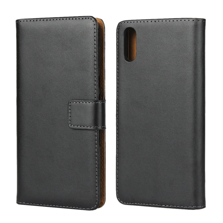 

Leather Horizontal Flip Holster for Sony L3 ， with Magnetic Clasp and Bracket and Card Slot and Wallet(Black)