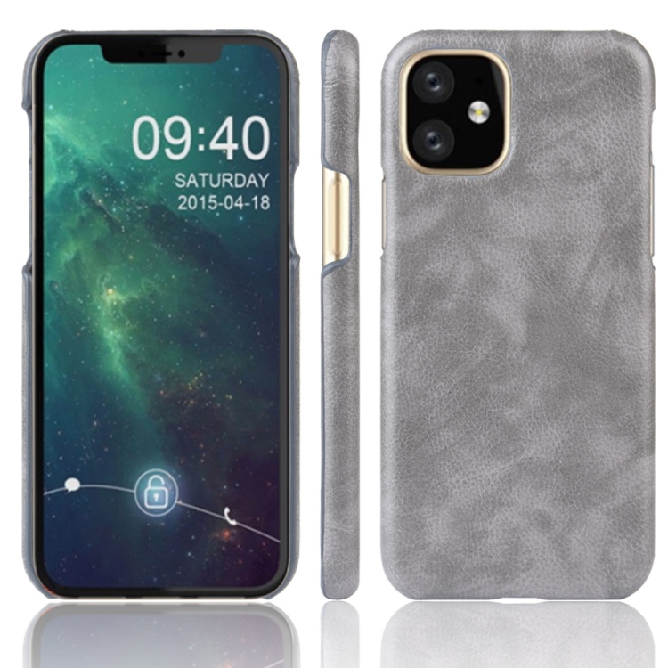 

Shockproof Litchi Texture PC + PU Case For Apple iPhone 11(Gray)