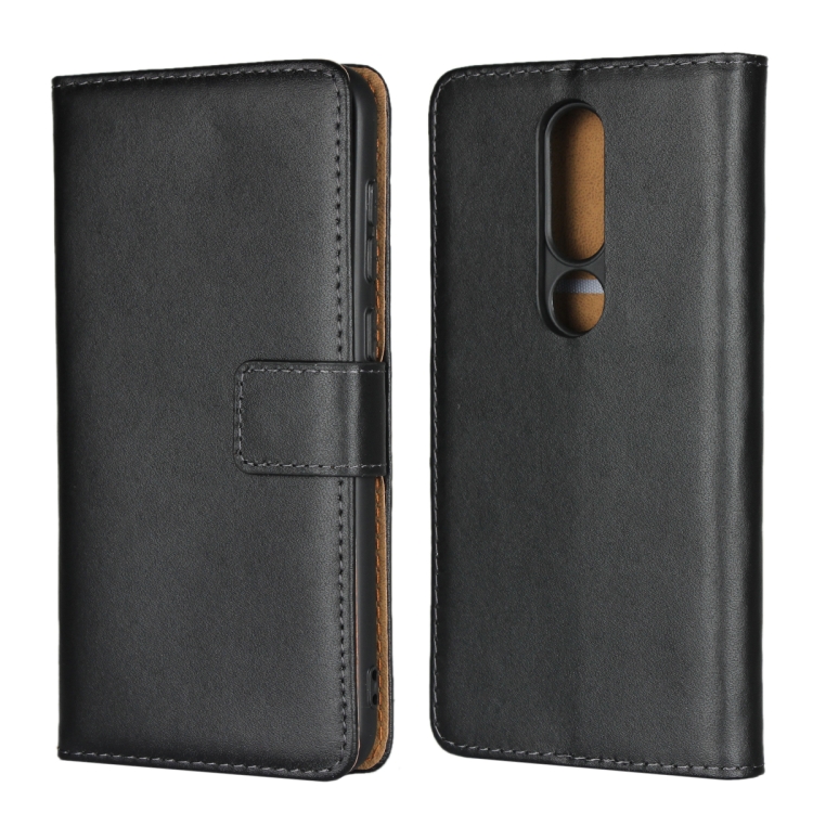 

Leather Horizontal Flip Holster for Nokia X6 2018 ，with Magnetic Clasp and Bracket and Card Slot and Wallet(Black)