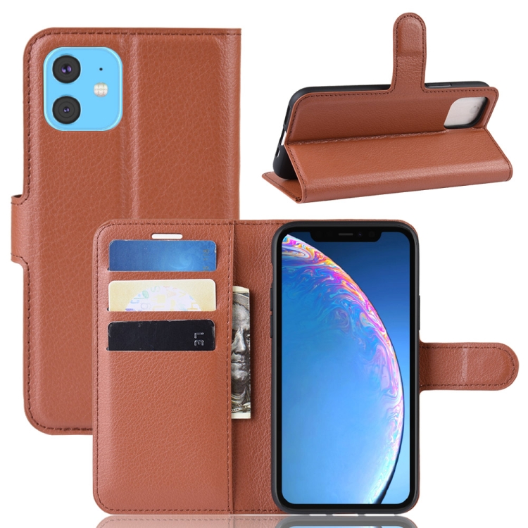 

Litchi Texture Horizontal Flip Leather Case for iPhone 11, with Wallet & Holder & Card Slots(Brown)