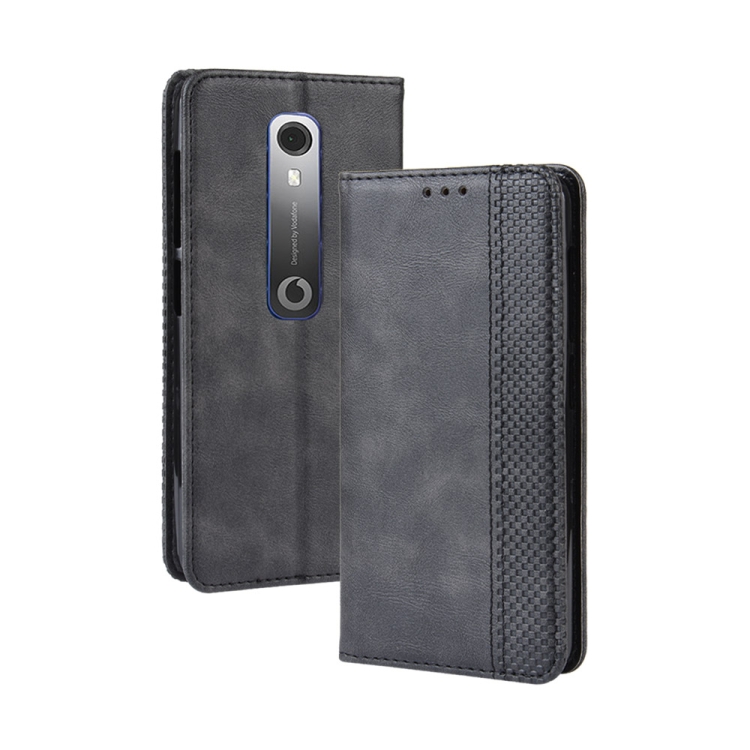 

Magnetic Buckle Retro Crazy Horse Texture Horizontal Flip Leather Case for Vodafone Smart N10 (VFD630) , with Holder & Card Slots & Photo Frame(Black)