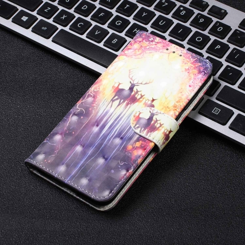 

3D Visual Painting Horizontal Flip Leather Case for Galaxy A40, with Holder & Card Slots & Wallet & Lanyard(The Deer)