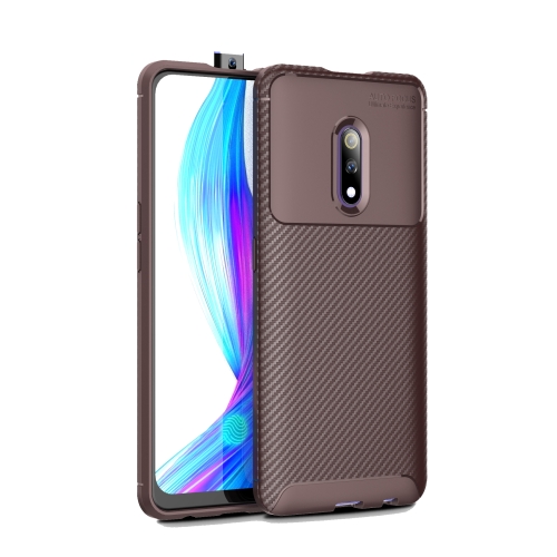 

Beetle Series Carbon Fiber Texture Shockproof TPU Case for Realme X(Brown)